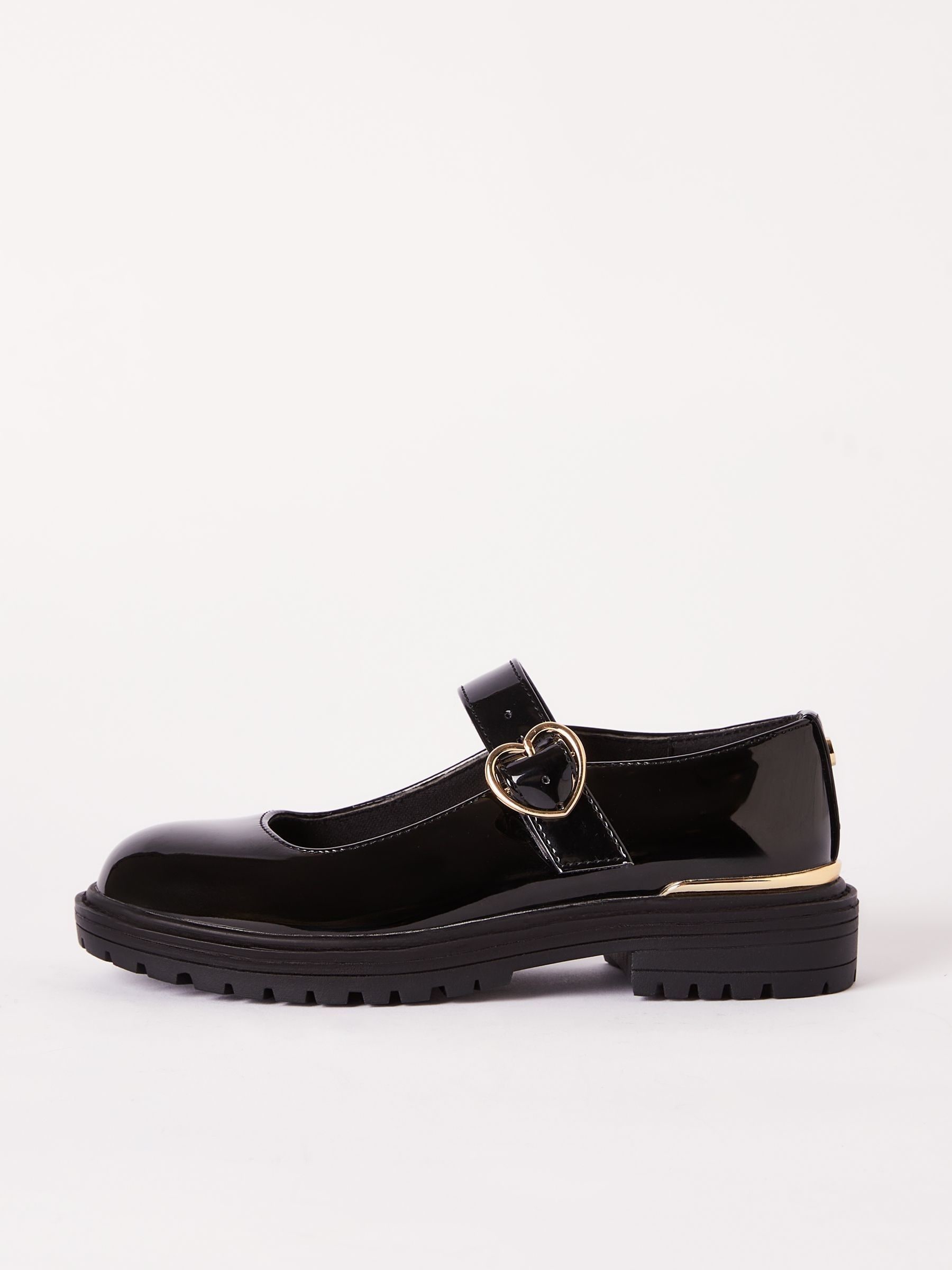 Buy Lipsy Black Faux Leather Chunky Patent Mary Jane School Shoes