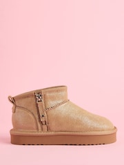 Lipsy Brown Flatform Mule Side Zip Boots - Image 1 of 4