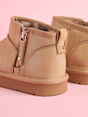Lipsy Brown Flatform Mule Side Zip Boots - Image 4 of 4
