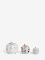 3 Pack Halloween Ceramic Pumpkin Ornaments - Bild 4 von 5