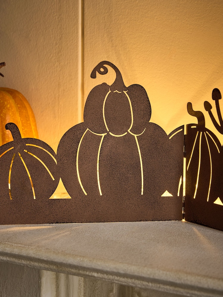 Rust Brown Light Up Pumpkin Patch Fold Out Garland - Image 2 of 5