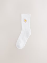 Cocktail Motif Cushion Sole Ribbed Sport Ankle Socks 3 Pack With Arch Support - Image 2 of 6