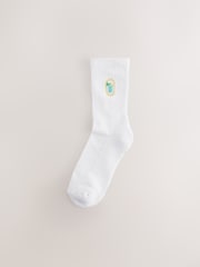 Cocktail Motif Cushion Sole Ribbed Sport Ankle Socks 3 Pack With Arch Support - Image 3 of 6