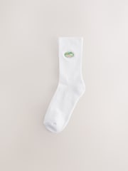 Cocktail Motif Cushion Sole Ribbed Sport Ankle Socks 3 Pack With Arch Support - Image 4 of 6