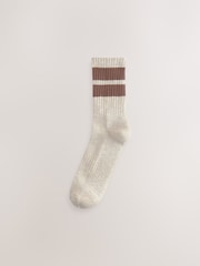 Neutral Stripe Cushion Sole Ribbed Sport Ankle Socks 3 Pack With Arch Support - Image 2 of 6