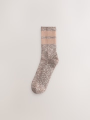 Neutral Stripe Cushion Sole Ribbed Sport Ankle Socks 3 Pack With Arch Support - Image 3 of 6