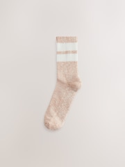 Neutral Stripe Cushion Sole Ribbed Sport Ankle Socks 3 Pack With Arch Support - Image 4 of 6
