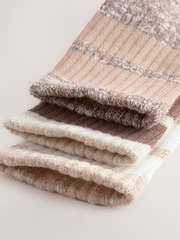 Neutral Stripe Cushion Sole Ribbed Sport Ankle Socks 3 Pack With Arch Support - Image 5 of 6