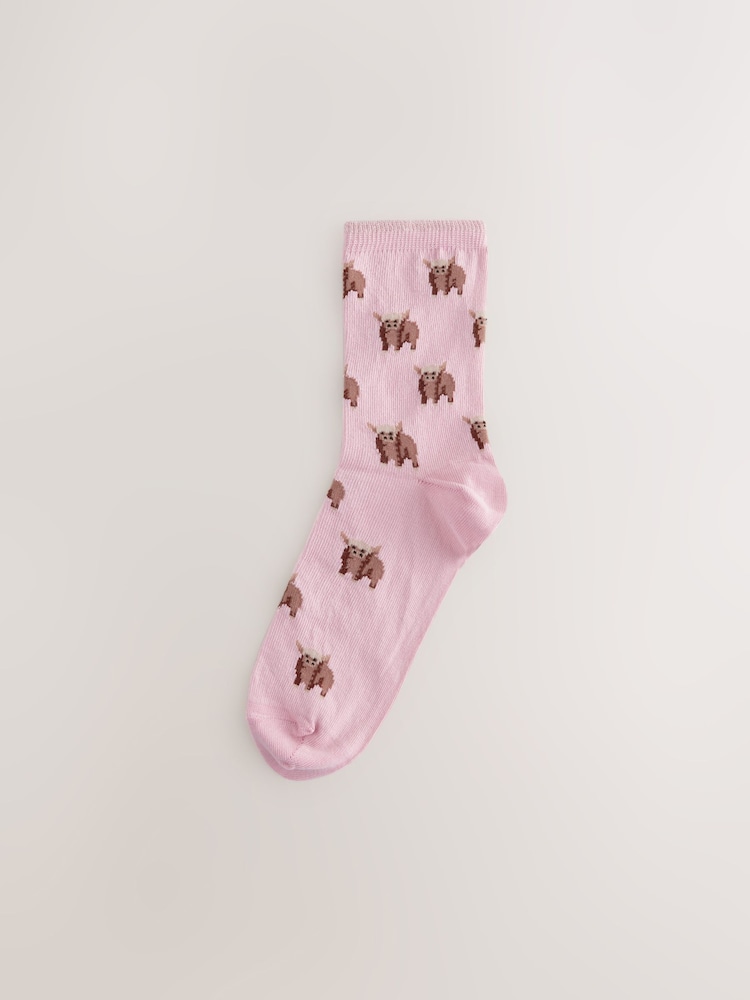 Rosa - Hamish The Altoland Cow Stripe Ankle Socks 4 Pack - Imagen 2 de 7