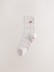 Rosa - Hamish The Altoland Cow Stripe Ankle Socks 4 Pack - Imagen 5 de 7