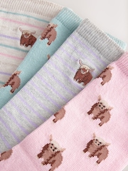 Rosa - Hamish The Altoland Cow Stripe Ankle Socks 4 Pack - Imagen 6 de 7