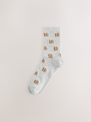 Monochrome Hamish The Highland Cow Stripe Ankle Socks 4 Pack - Image 2 of 7