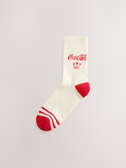 Coca-Cola Embroidered Cushion Sole Ribbed Sport Ankle Socks 2 Pack - Image 2 of 5