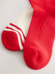 Coca-Cola Embroidered Cushion Sole Ribbed Sport Ankle Socks 2 Pack - Image 4 of 5