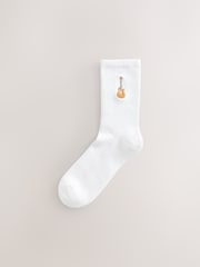 Music Icons Cushion Sole Ribbed Sports Arch Support Ankle Socks 2 Pack - Image 3 of 5