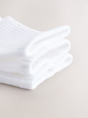 White Cushion Sole Ribbed Sport Cropped Ankle Socks 3 Pack With Arch Support - Image 3 of 6