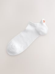 White Embroidered Motif Trainers Socks 4 Pack - Image 2 of 7