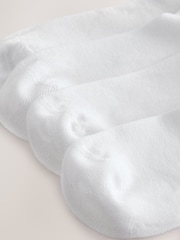 White Embroidered Motif Trainers Socks 4 Pack - Image 6 of 7