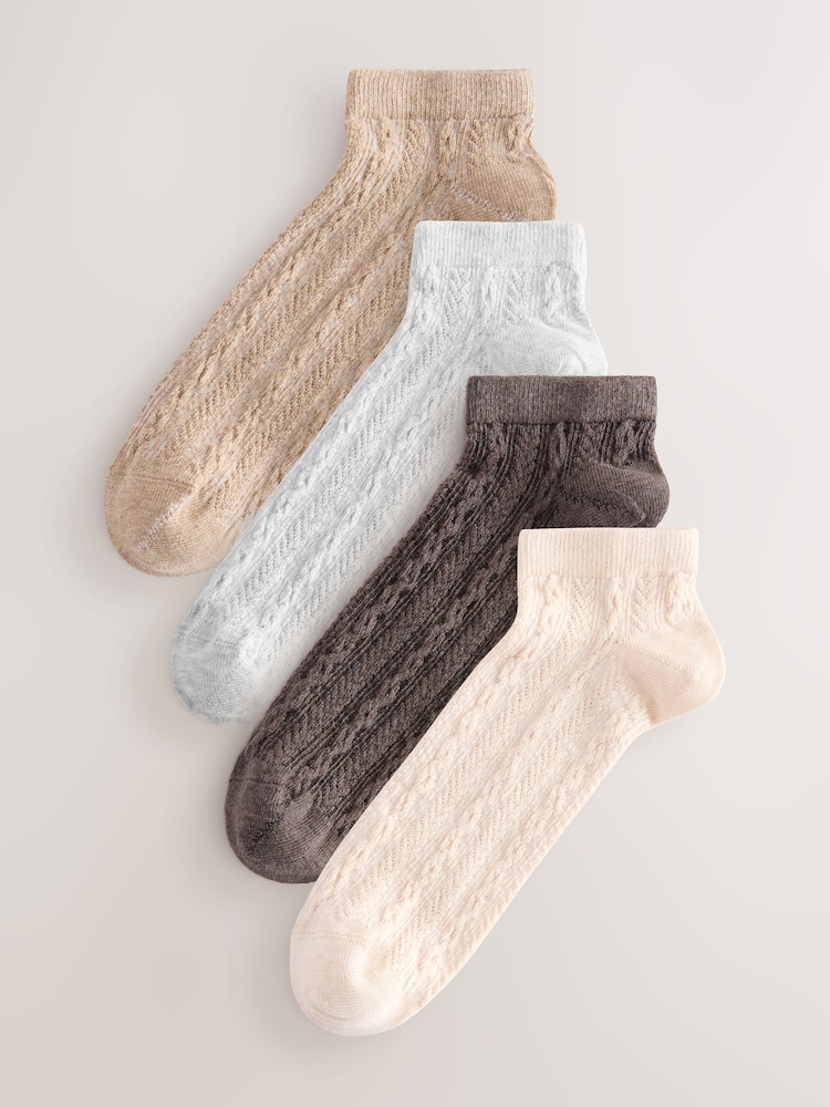 Neutral Cable Trainer Socks 4 Pack - Image 1 of 7