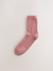 Rosa/avena - Crochet Style Ankle Socks 2 Pack - Imagen 3 de 5