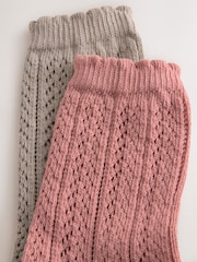 Rosa/avena - Crochet Style Ankle Socks 2 Pack - Imagen 4 de 5