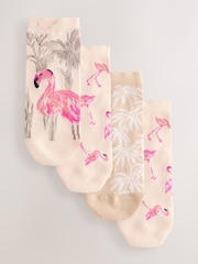 Flamingo Trainer Socks 4 Pack - Image 1 of 7