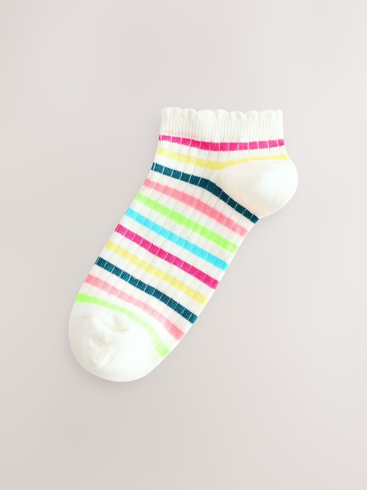 Neutral Ribbed Trainer Socks 4 Pack - Image 2 of 11