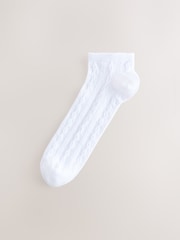 White Cable Trainer Socks 4 Pack - Image 3 of 7