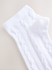 White Cable Trainer Socks 4 Pack - Image 6 of 7