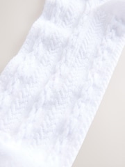 White Cable Trainer Socks 4 Pack - Image 7 of 7