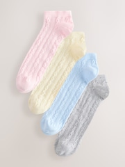 Pastel Cable Trainer Socks 4 Pack - Image 1 of 7