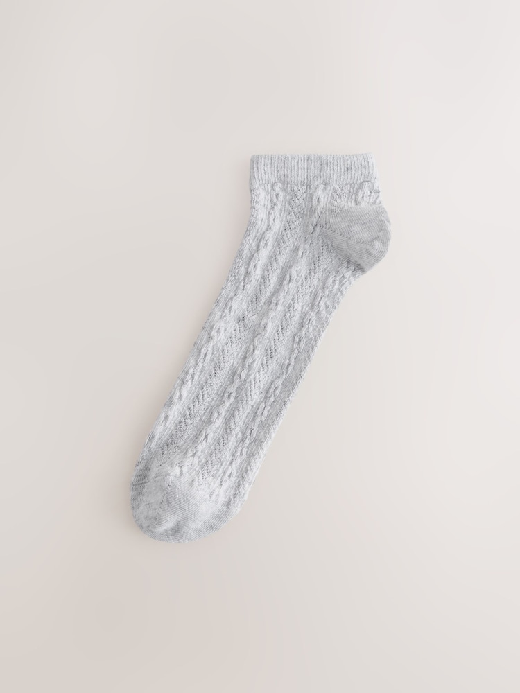 Pastel Cable Trainer Socks 4 Pack - Image 4 of 7