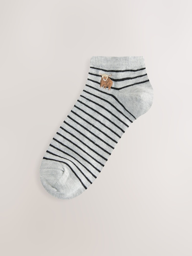 Monocromo de Hamish la vaca escocesa - Pack de 4 pares de calcetines invisibles - Imagen 2 de 7 Monocromo de Hamish la vaca escocesa - Pack de 4 pares de calcetines invisibles - Imagen 2 de 7