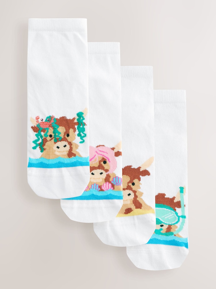 Hamish the Altoland Cow Summer - Pack de 4 pares de calcetines deportivos - Imagen 1 de 7 Hamish the Altoland Cow Summer - Pack de 4 pares de calcetines deportivos - Imagen 1 de 7