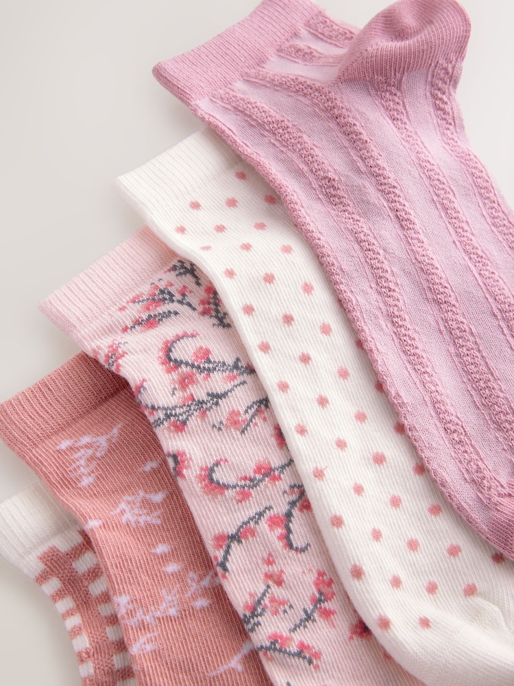 Pink Trainer Socks 5 Pack - Image 8 of 8