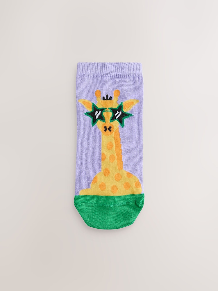 Bright Safari Trainer Socks 4 Pack - Image 2 of 7