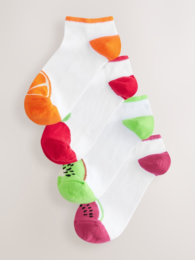 Blanco/fruta - Pack de 4 pares de calcetines deportivos con ajuste anatómico - Imagen 1 de 8
