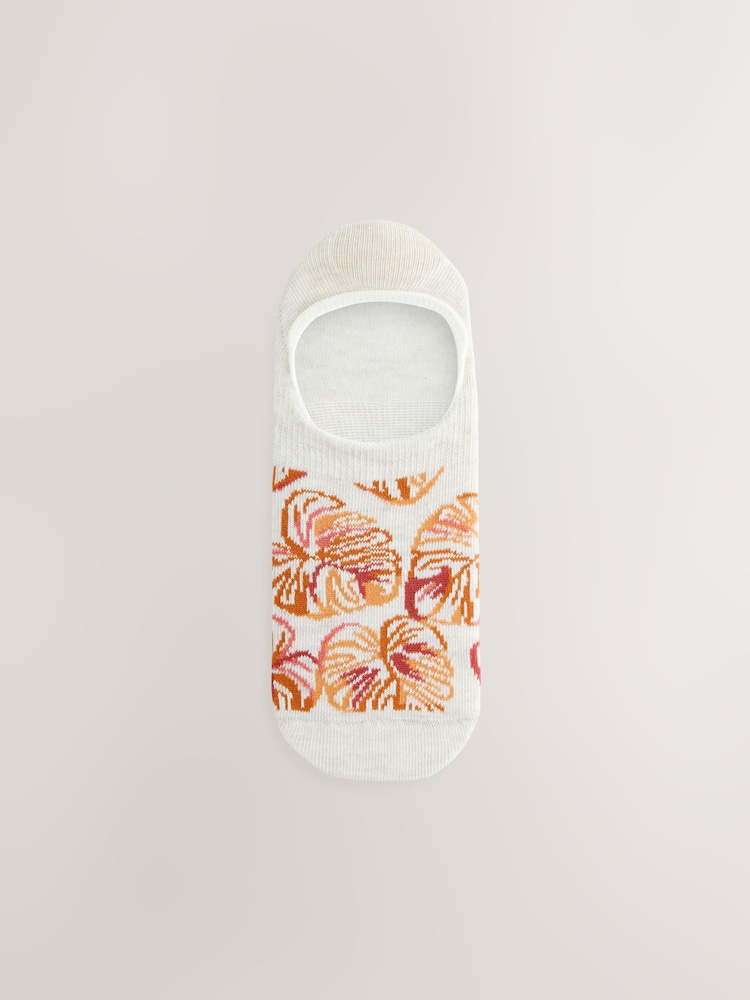 Brown Woodblock Invisible Socks 4 Pack - Image 2 of 7