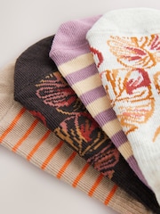 Brown Woodblock Invisible Socks 4 Pack - Image 6 of 7