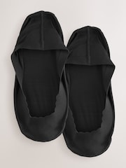 Black Scallop Edge Sheer Invisible Socks 2 Pack - Image 1 of 5