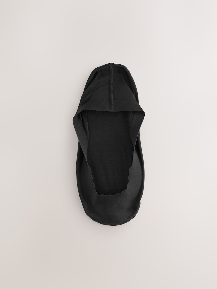 Black Scallop Edge Sheer Invisible Socks 2 Pack - Image 2 of 5