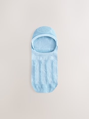 White/Blue Floral Invisible Socks 4 Pack - Image 3 of 7