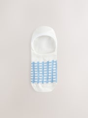 White/Blue Floral Invisible Socks 4 Pack - Image 4 of 7