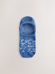 White/Blue Floral Invisible Socks 4 Pack - Image 5 of 7