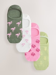 Sparkle Tropical Invisible Socks 4 Pack - Image 1 of 7