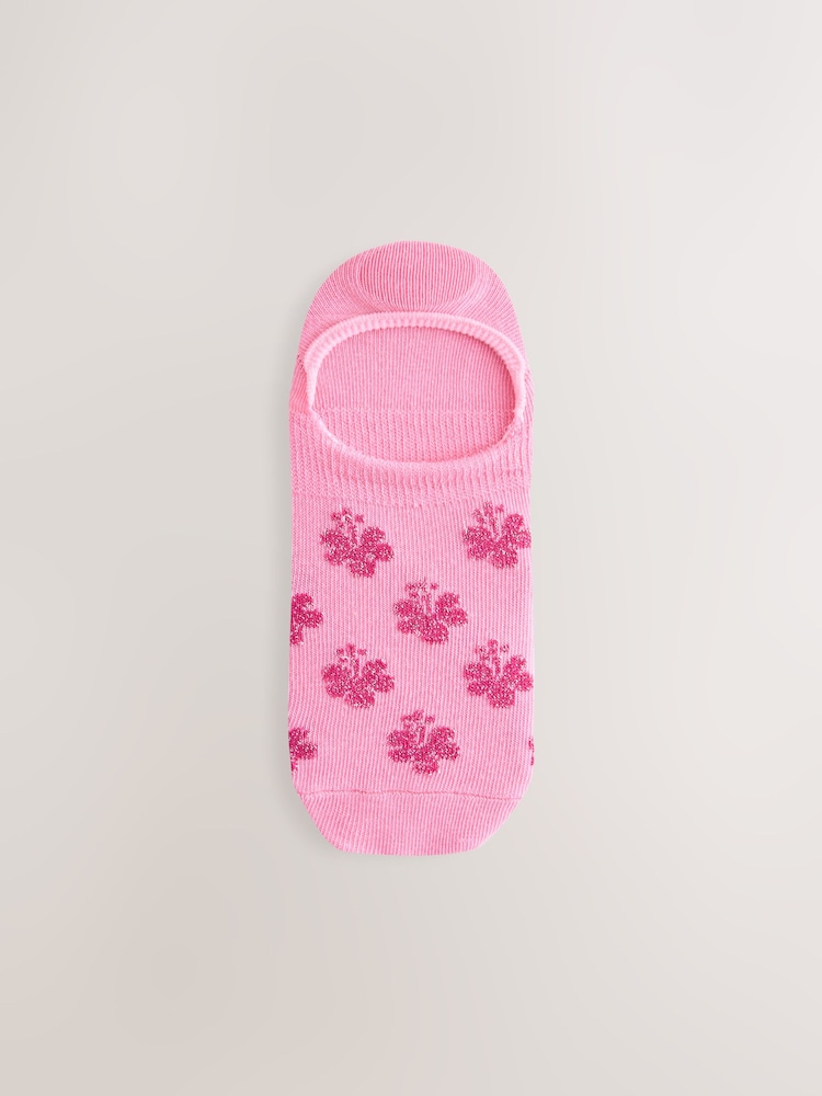 Sparkle Tropical Invisible Socks 4 Pack - Image 2 of 7