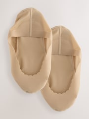 Nude Scallop Edge Sheer Invisible Socks 2 Pack - Image 1 of 5