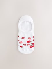 White/Red Ditsy Floral Invisible Socks 4 Pack - Image 2 of 7