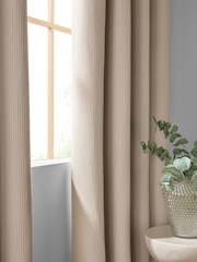 Natural Waffle Blackout/Thermal Eyelet Curtains - Image 3 of 5