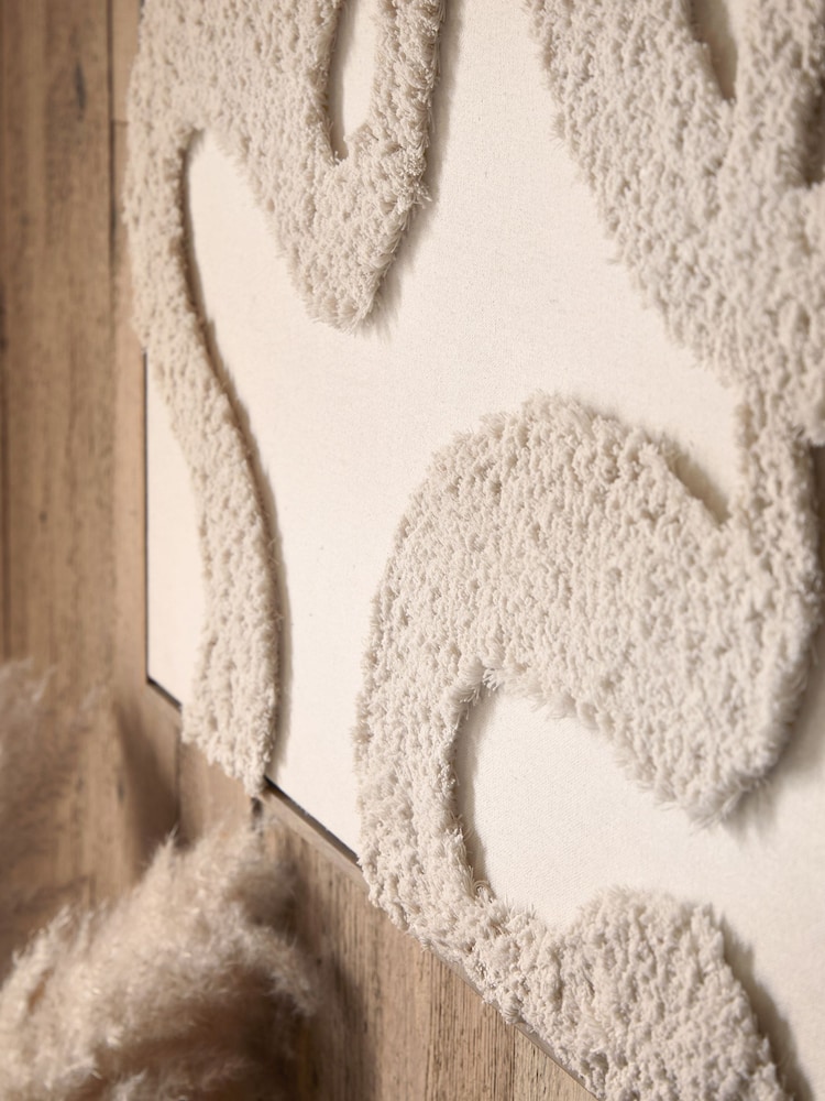 Natural Fabric Boucle Abstract Framed Wall Art - Image 5 of 7